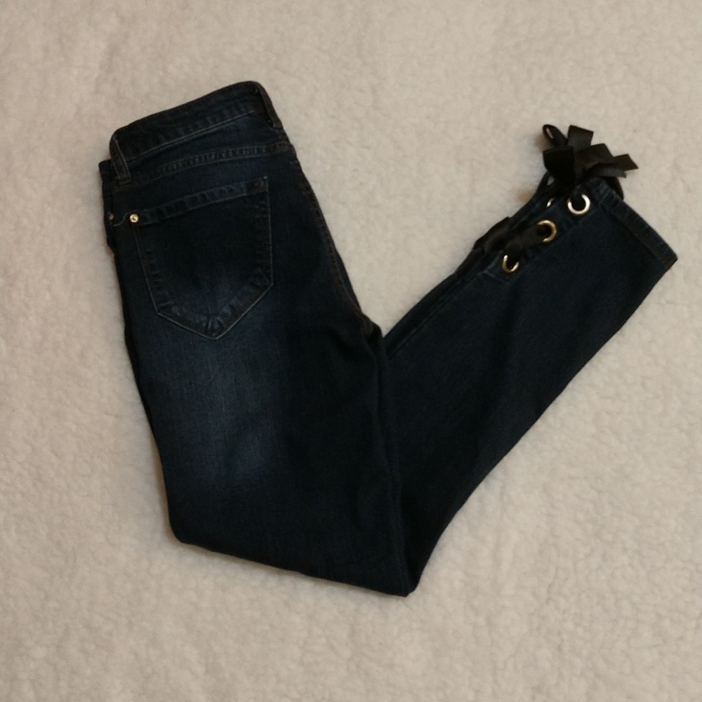 Kenzie Cropped Lace-up Ankle Jeans Size 2/26